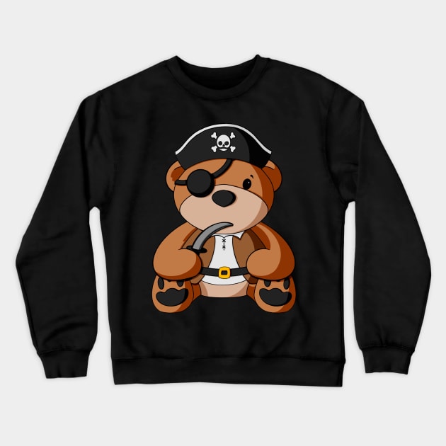 Pirate Teddy Bear Crewneck Sweatshirt by Alisha Ober Designs